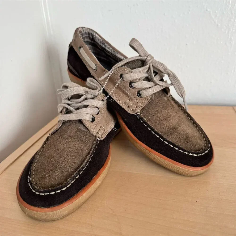 Clarks Men's Brown Suede Boat Shoes Size 8.5 Casual Lace Up Loafer